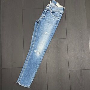 rag & bone Light Blue Distressed Skinny Jeans